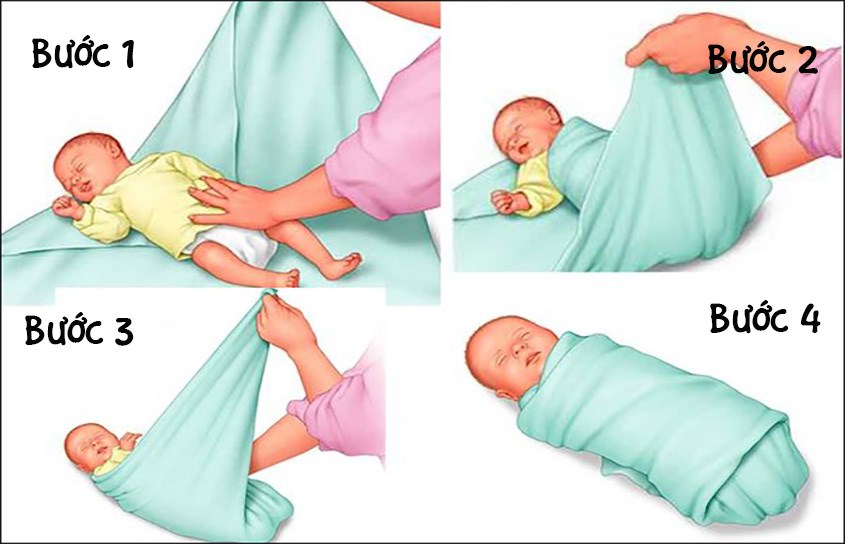 Hướng dẫn cách quấn tã chéo cho trẻ sơ sinh đơn giản giúp bé ngủ ngon