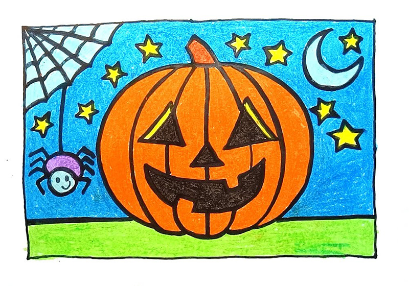Vẽ tranh chủ đề Halloween đơn giản đẹp nhất