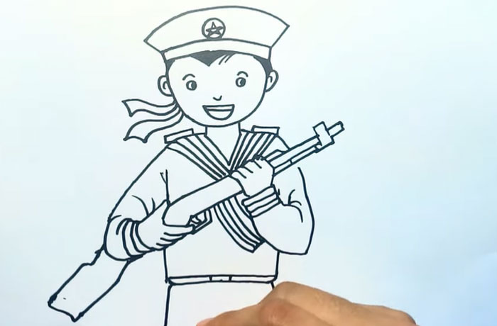 Vẽ chú bộ đội  Vẽ tranh chú bộ đội hải quân  Vẽ tranh đề tài anh bộ đội  cụ Hồ  YouTube