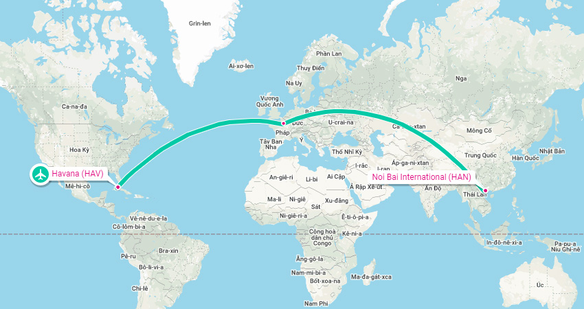 Bay từ Việt Nam sang Cuba mất bao lâu |